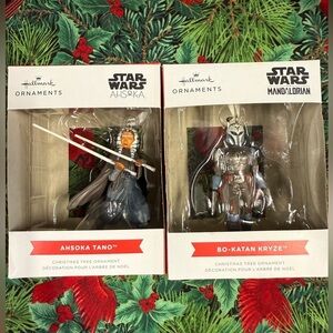 Hallmark Star Wars Ornaments - Ahsoka Tano and Bo-Katan Kryze  BRAND NEW